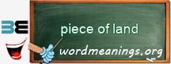 WordMeaning blackboard for piece of land